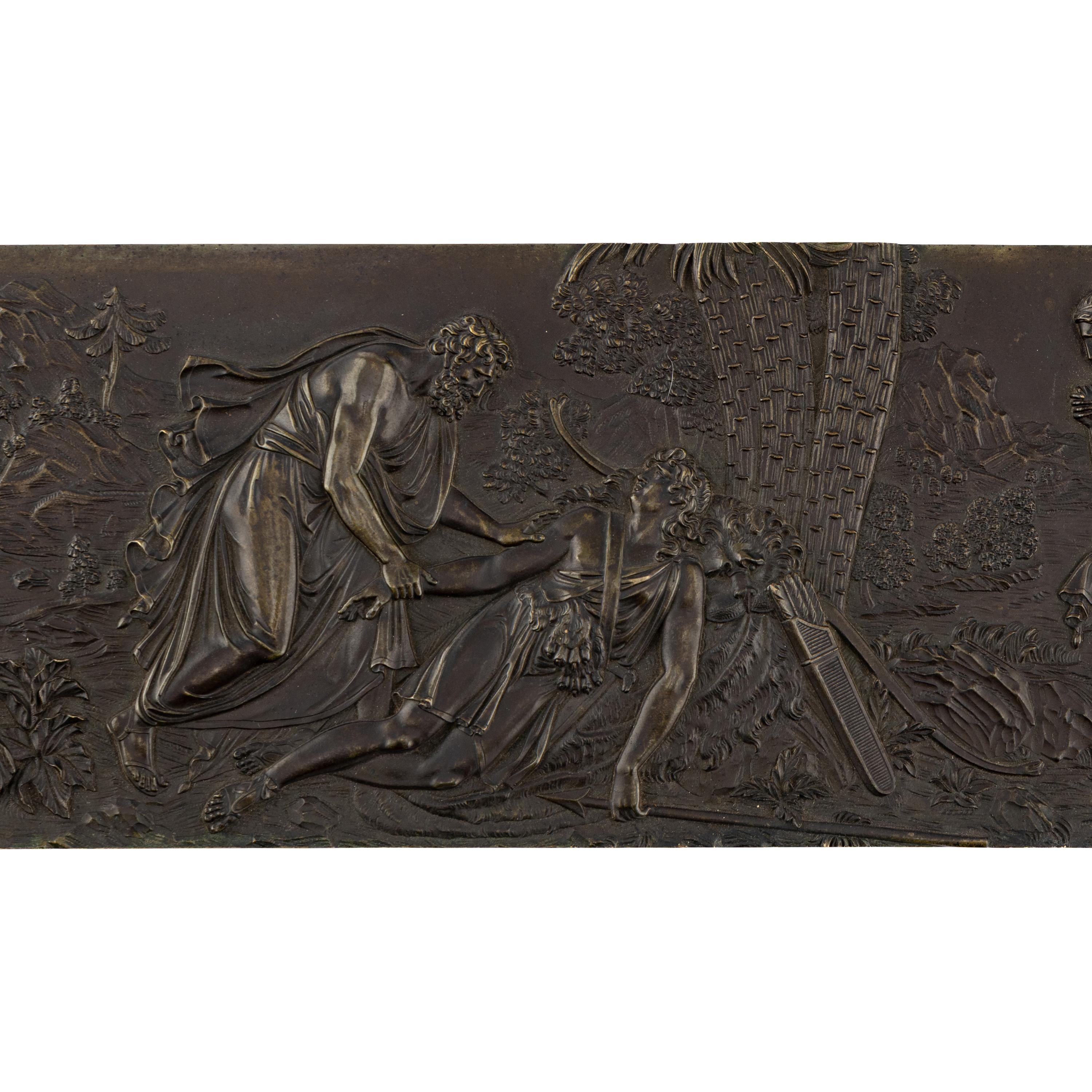 A French Bronze Mythological Relief Plaque