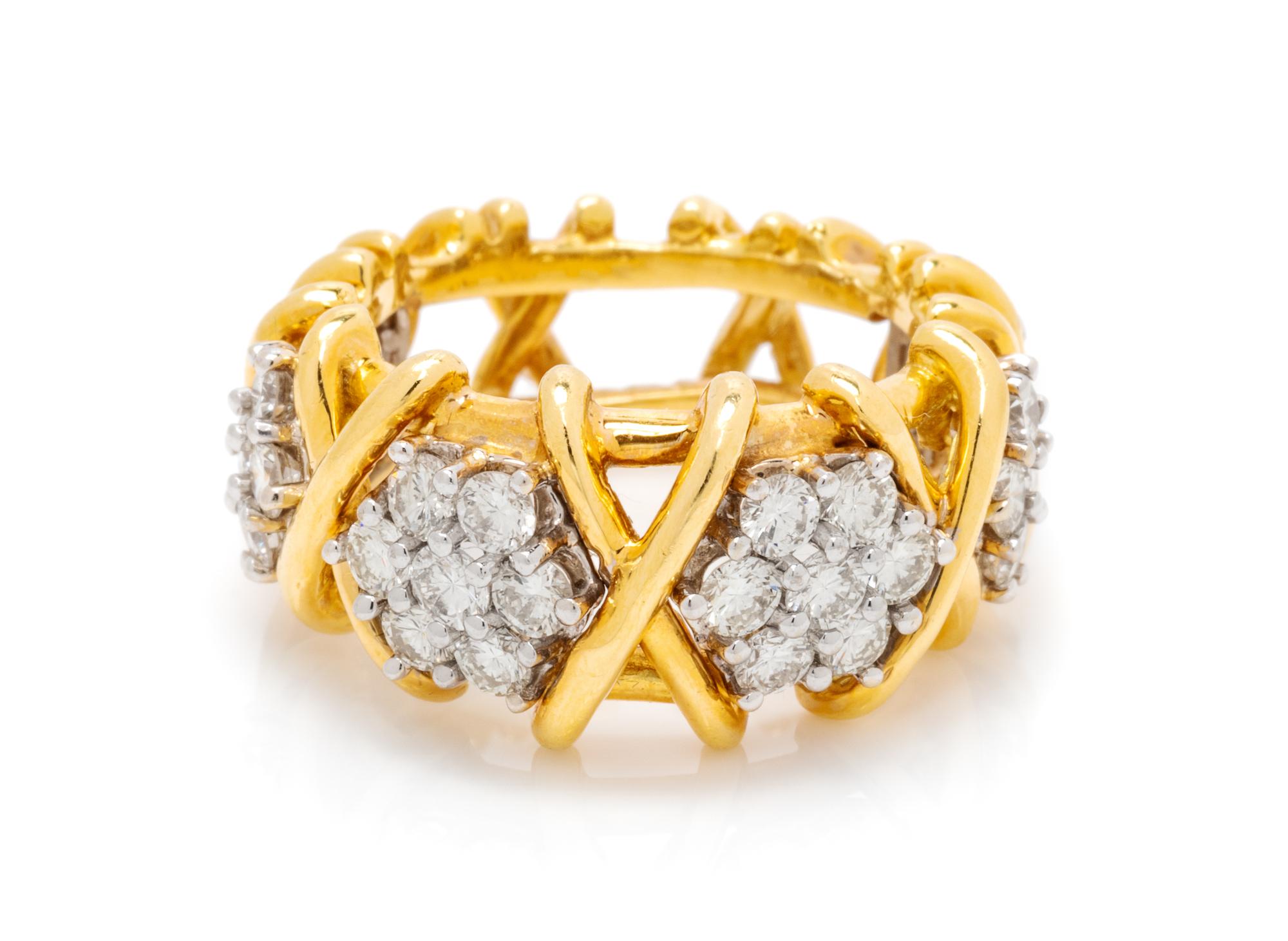An 18 Karat Bicolor Gold and Diamond Ring, Hammerman Brothers, 8.00 dwts.