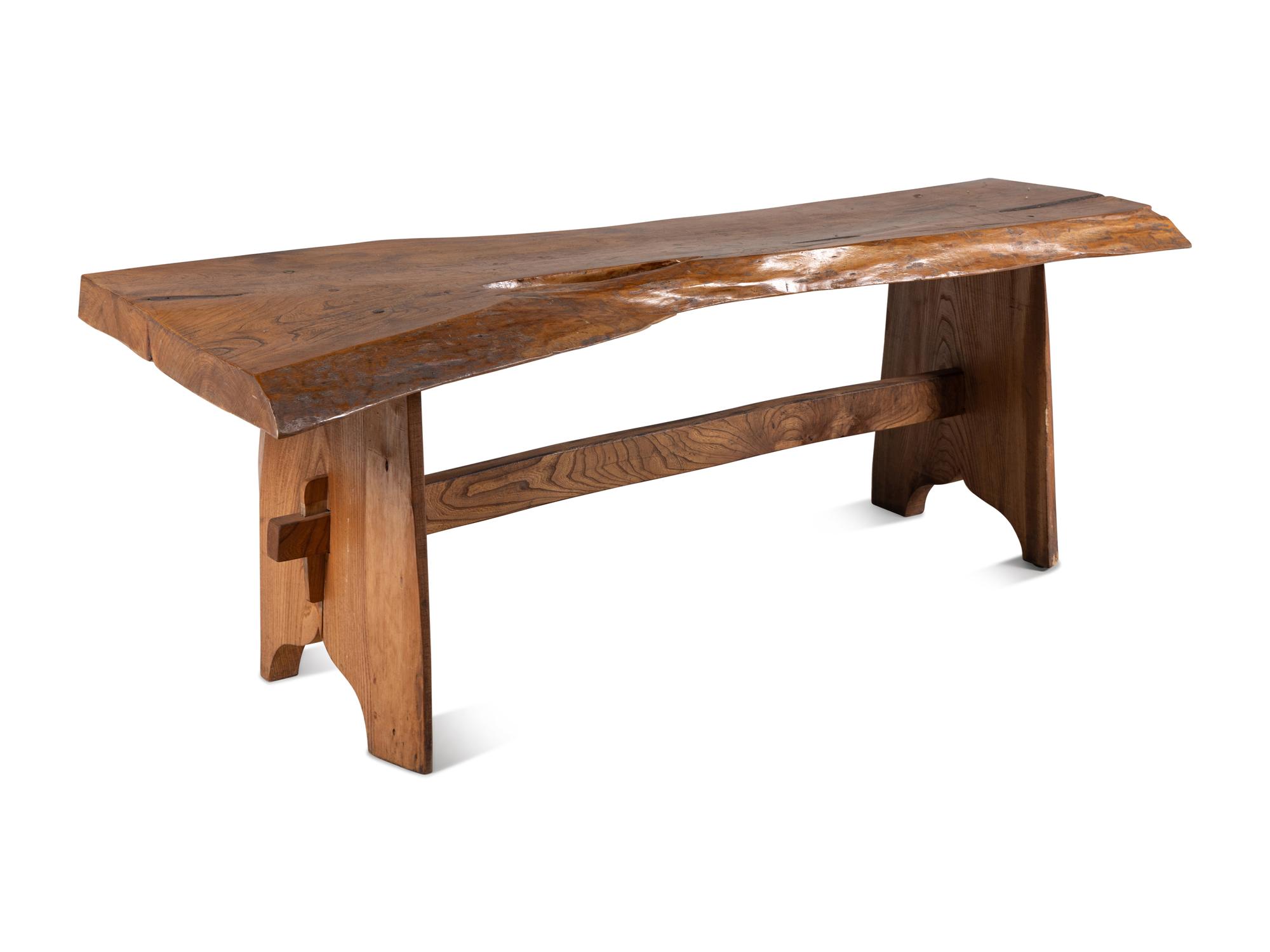 Free Form Live Edge Dining/Console Table, c. 1960
