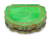 A French Guilloché Enamel and Silver-Gilt Box