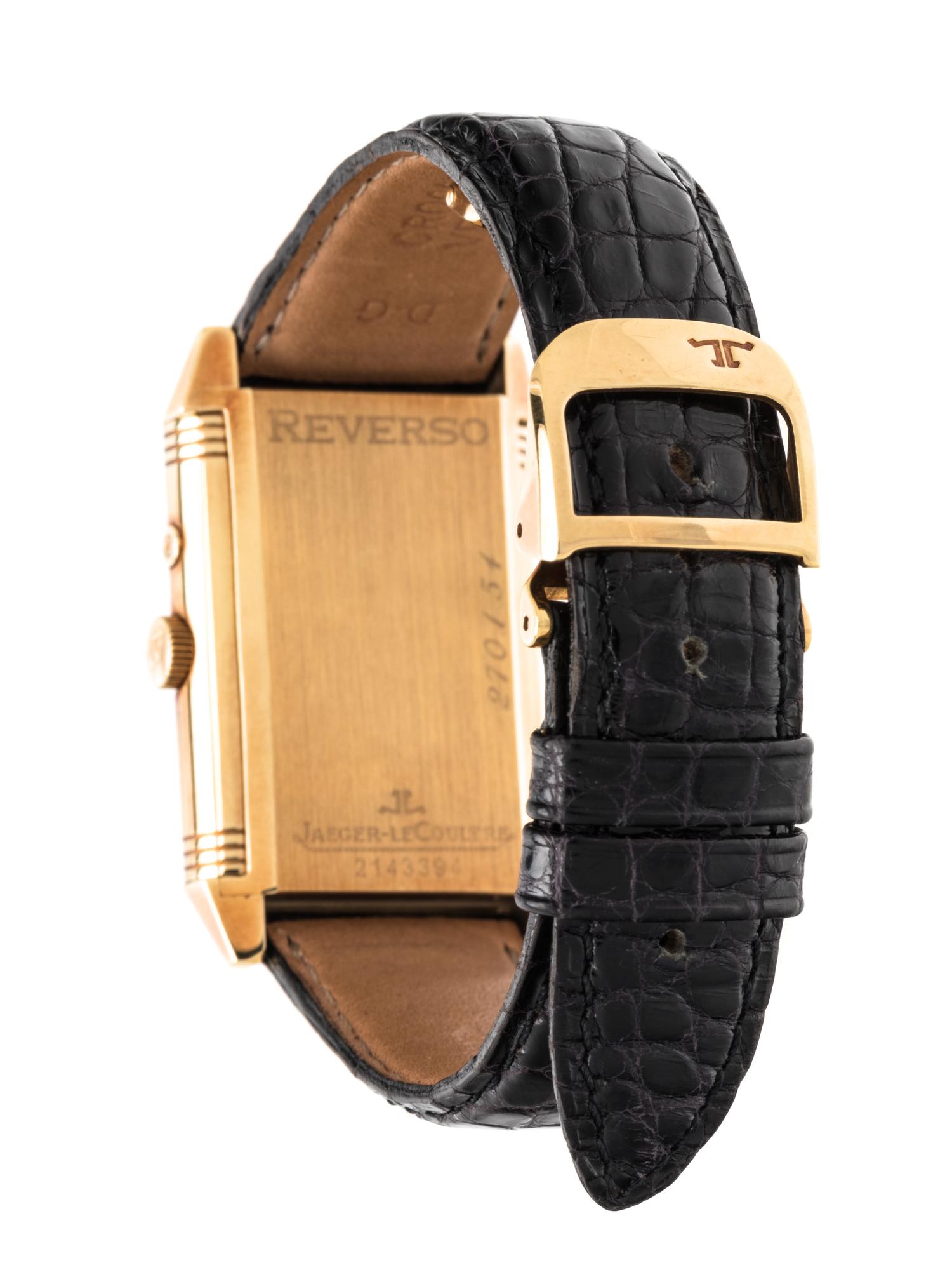 JAEGER-LeCOULTRE, 18K YELLOW GOLD REF. 270.1.54 'DUOFACE REVERSO' WRISTWATCH