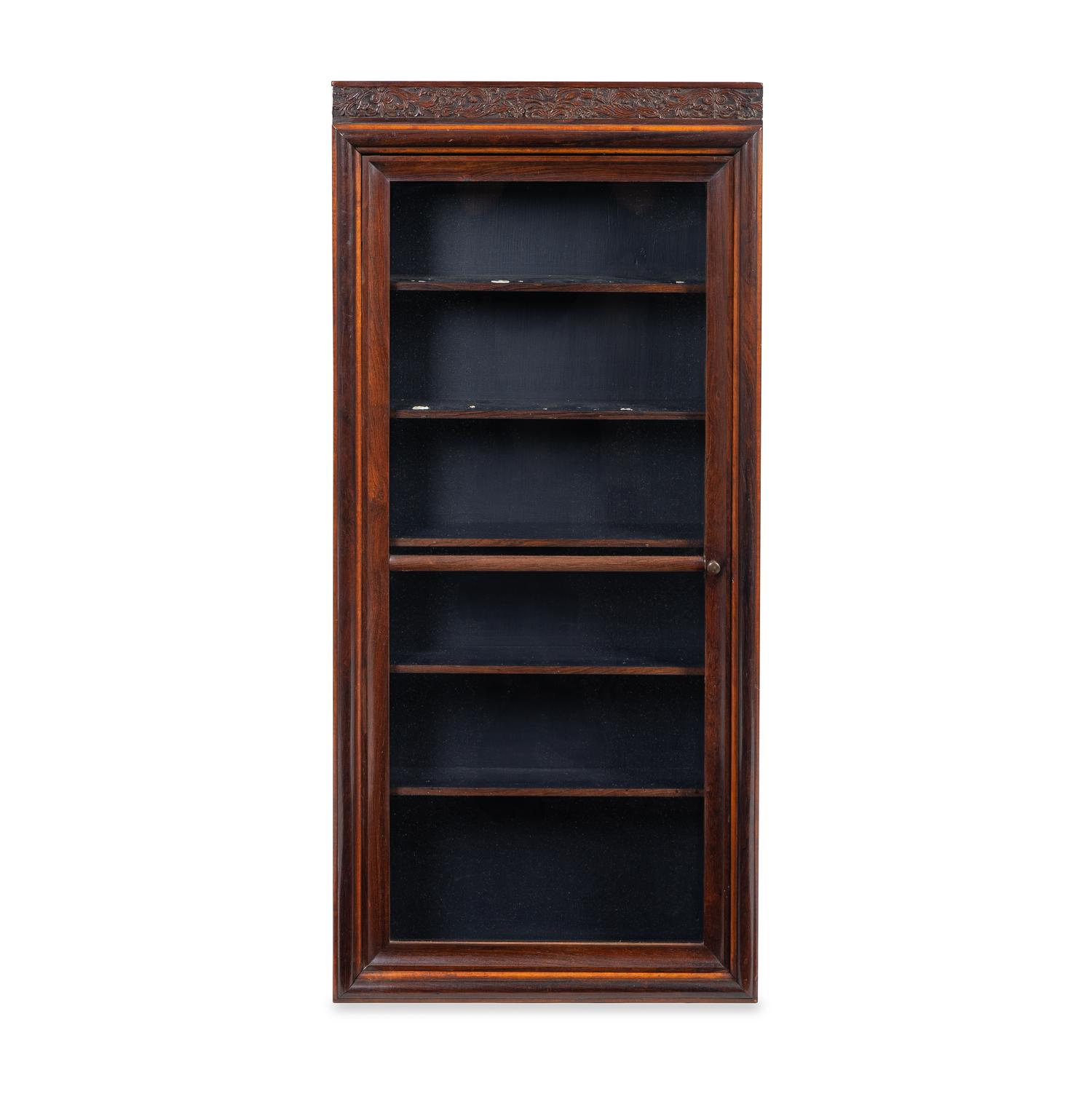 A Chinese Carved Rosewood Hanging Cabinet — 19TH CENTURY