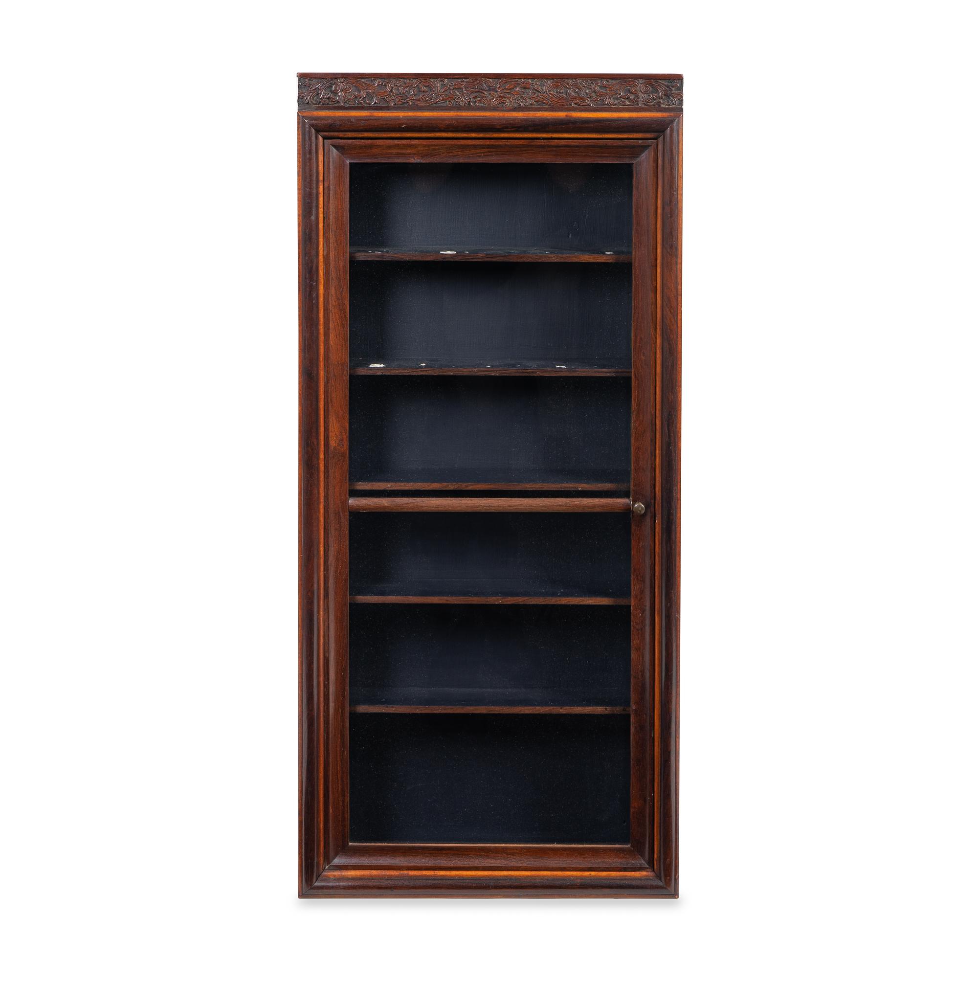 A Chinese Carved Rosewood Hanging Cabinet — 19TH CENTURY