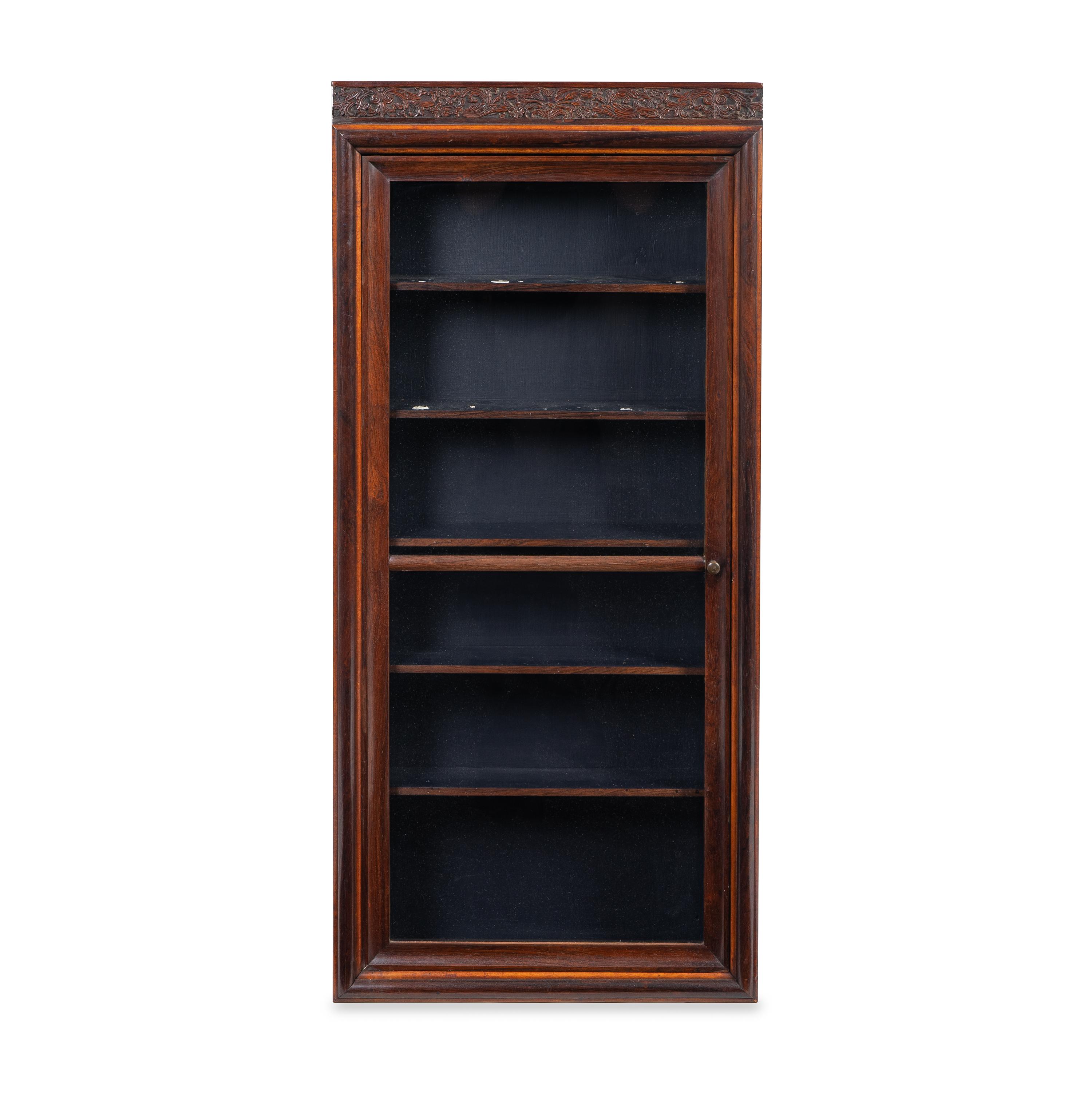 A Chinese Carved Rosewood Hanging Cabinet — 19TH CENTURY