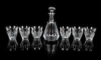 Baccarat, a drink set, comprising a decanter and six glasses