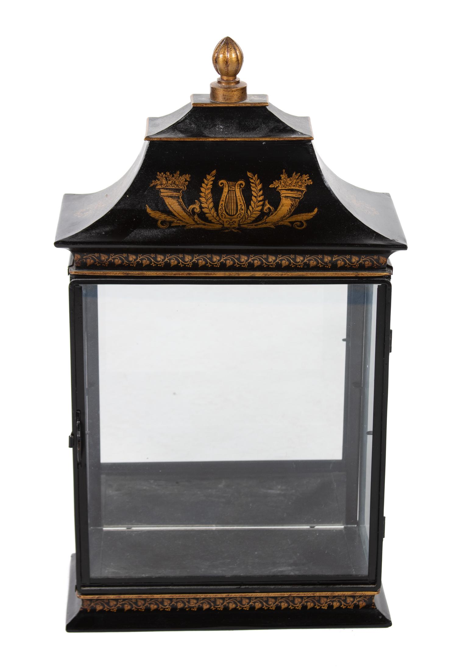 An Italian Neoclassical Style Tole Hanging Display Case
