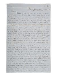 [GOLD RUSH]. ALS describing a voyage to California and a miner's experiences there. September 1852.