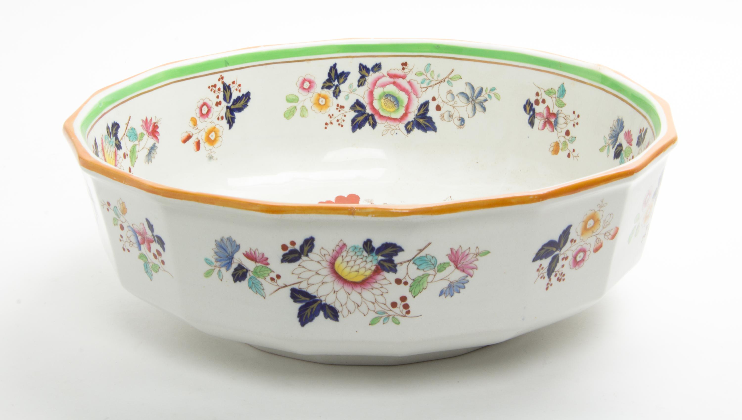 A Collection of English Pottery Articles Width of basin 15 1/2 inches. — 19TH/20TH CENTURY
