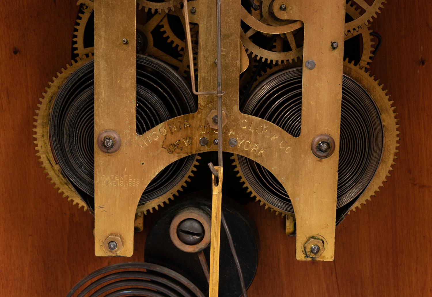 An Ansonia Senator Gilt Metal Mounted Mahogany Mantel Clock