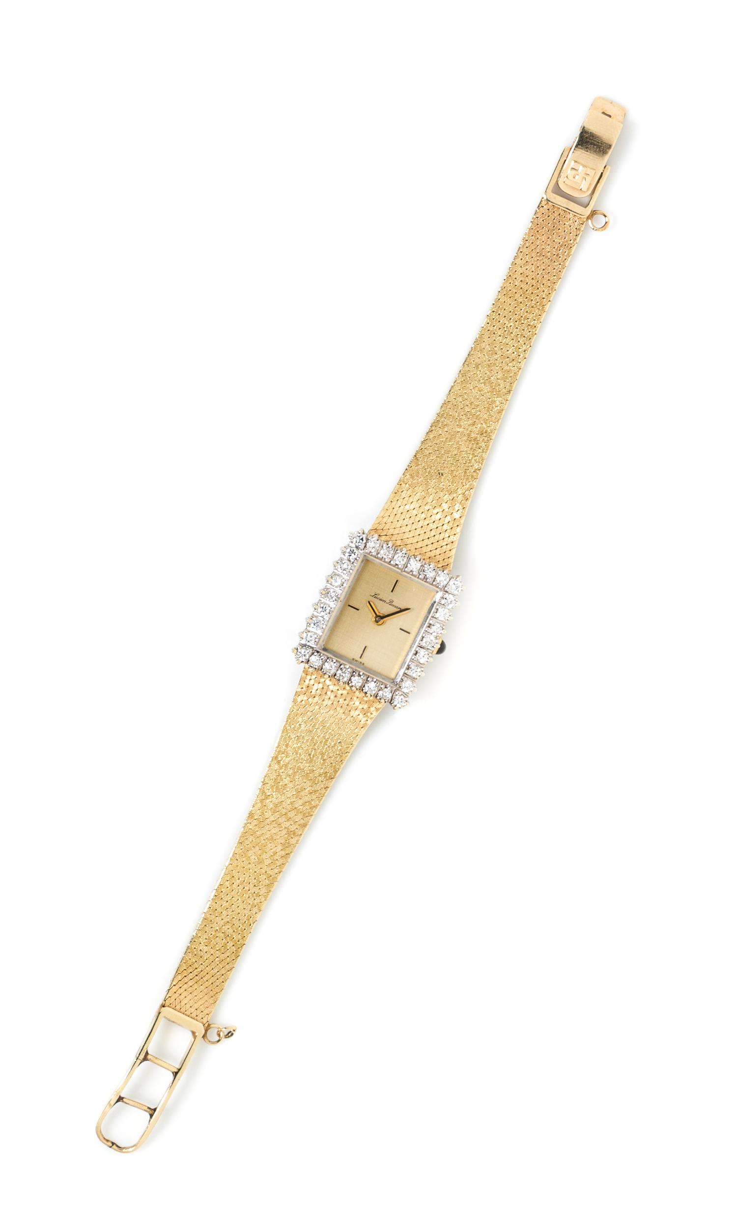 A 14 Karat Yellow Gold and Diamond Watch, Lucien Piccard, 21.70 dwts.
