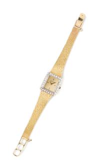 A 14 Karat Yellow Gold and Diamond Watch, Lucien Piccard, 21.70 dwts.