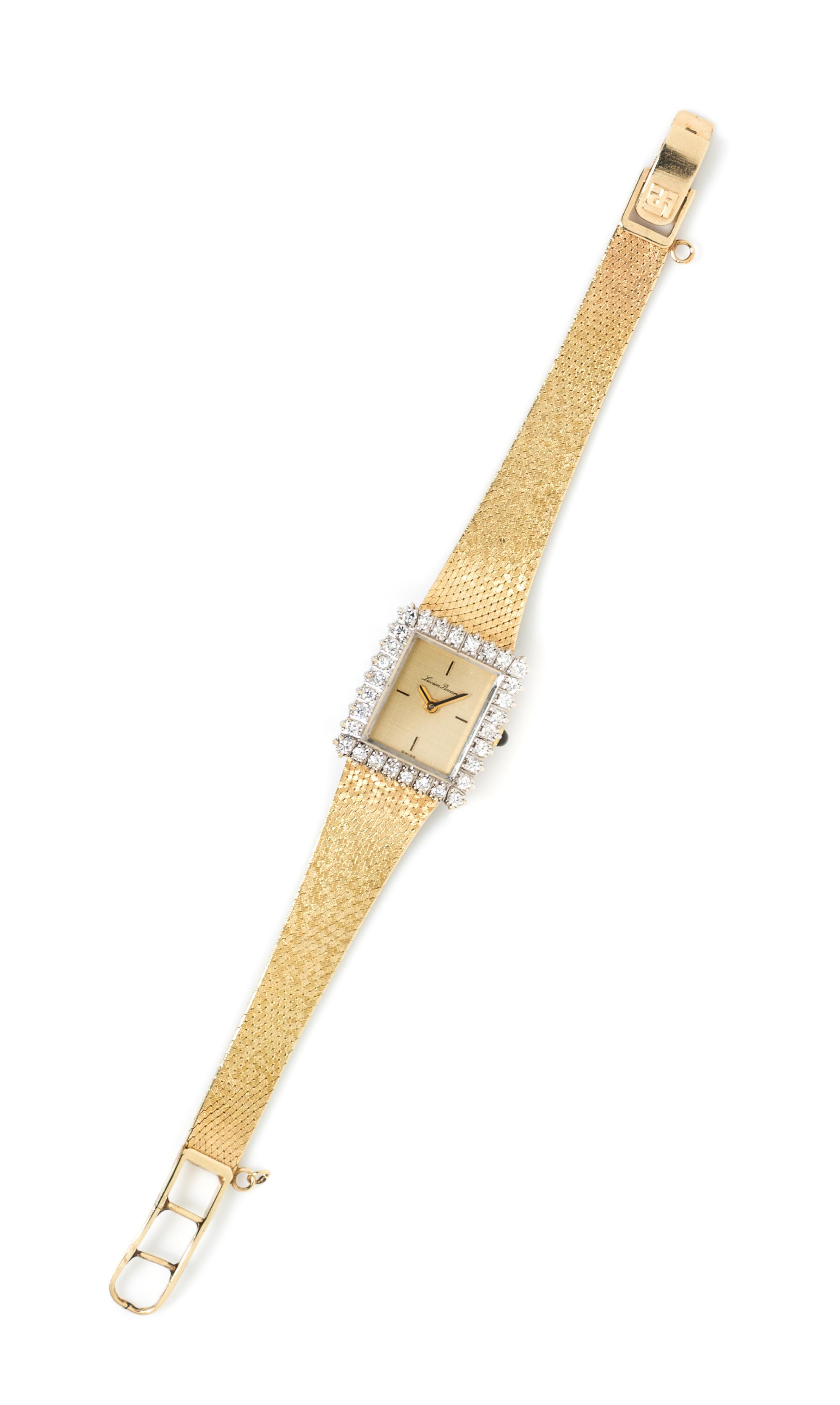 A 14 Karat Yellow Gold and Diamond Watch, Lucien Piccard, 21.70 dwts.