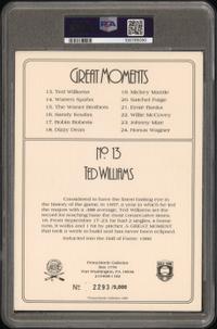 A Ted Williams Signed Autograph Perez Steele Great Moments Postcard (PSA)