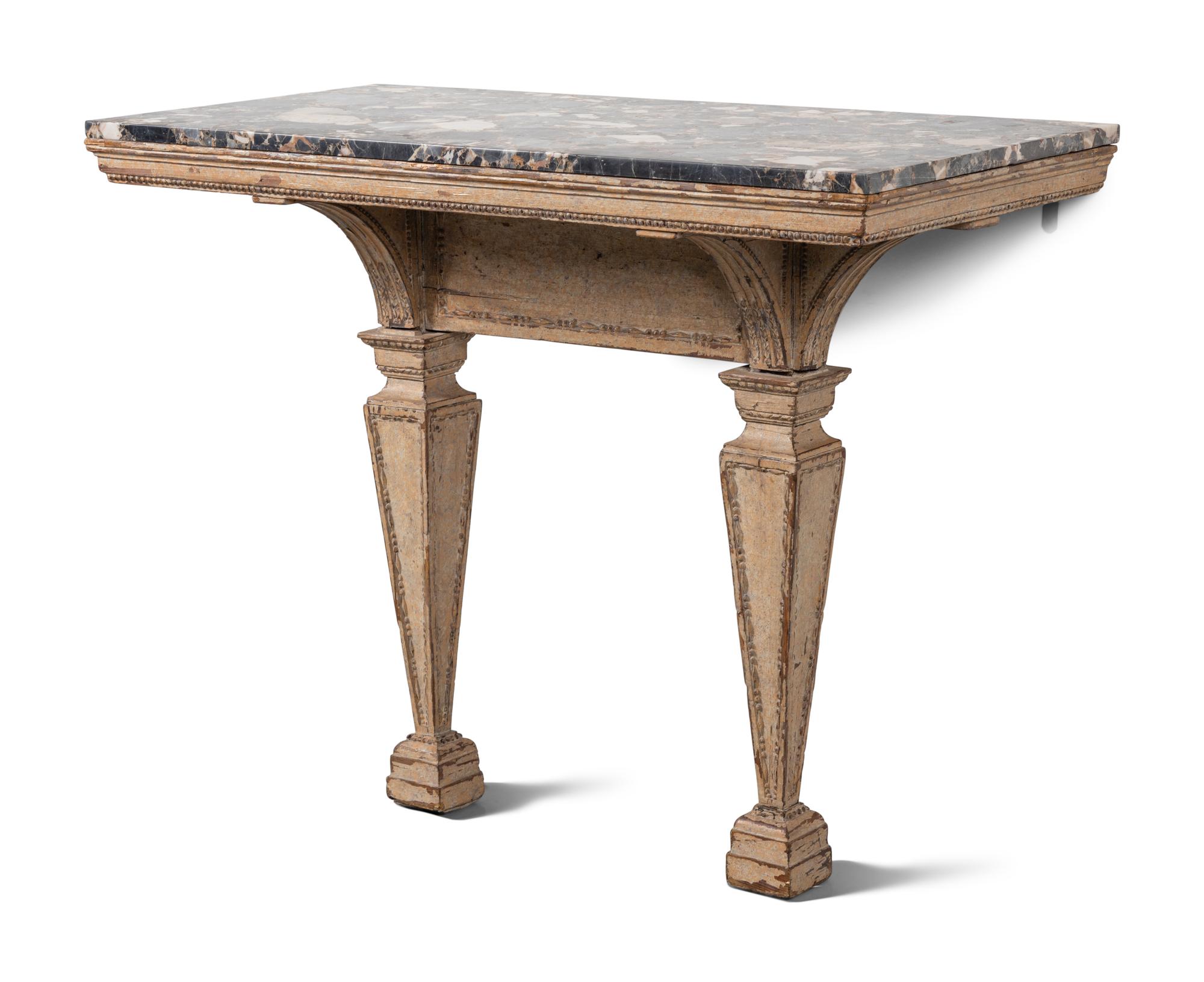 An Italian Gray-Painted Console Table