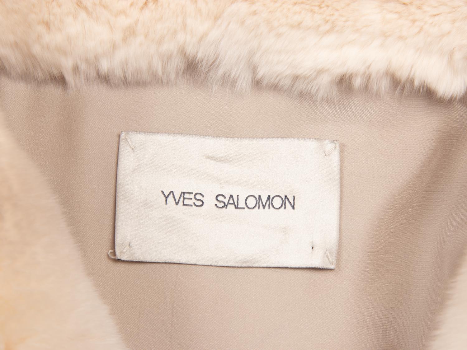 YVES SALOMON, CREAM RABBIT FUR JACKET