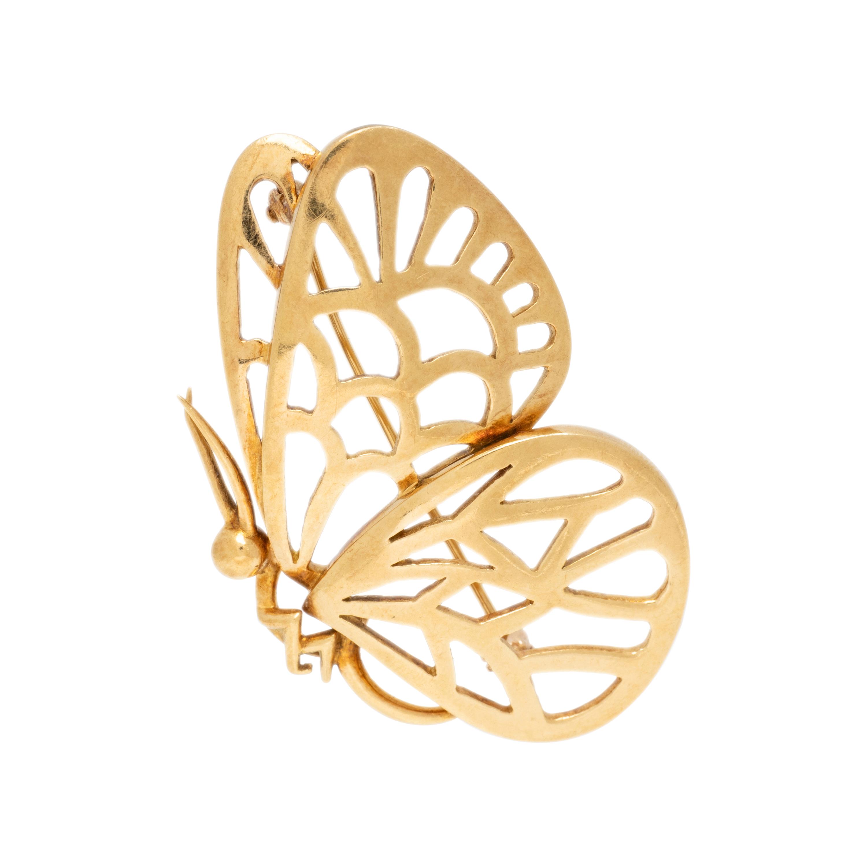 TIFFANY AND CO., YELLOW GOLD BUTTERFLY BROOCH
