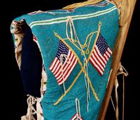 Kiowa Beaded Full-Size Cradle, with American Flags