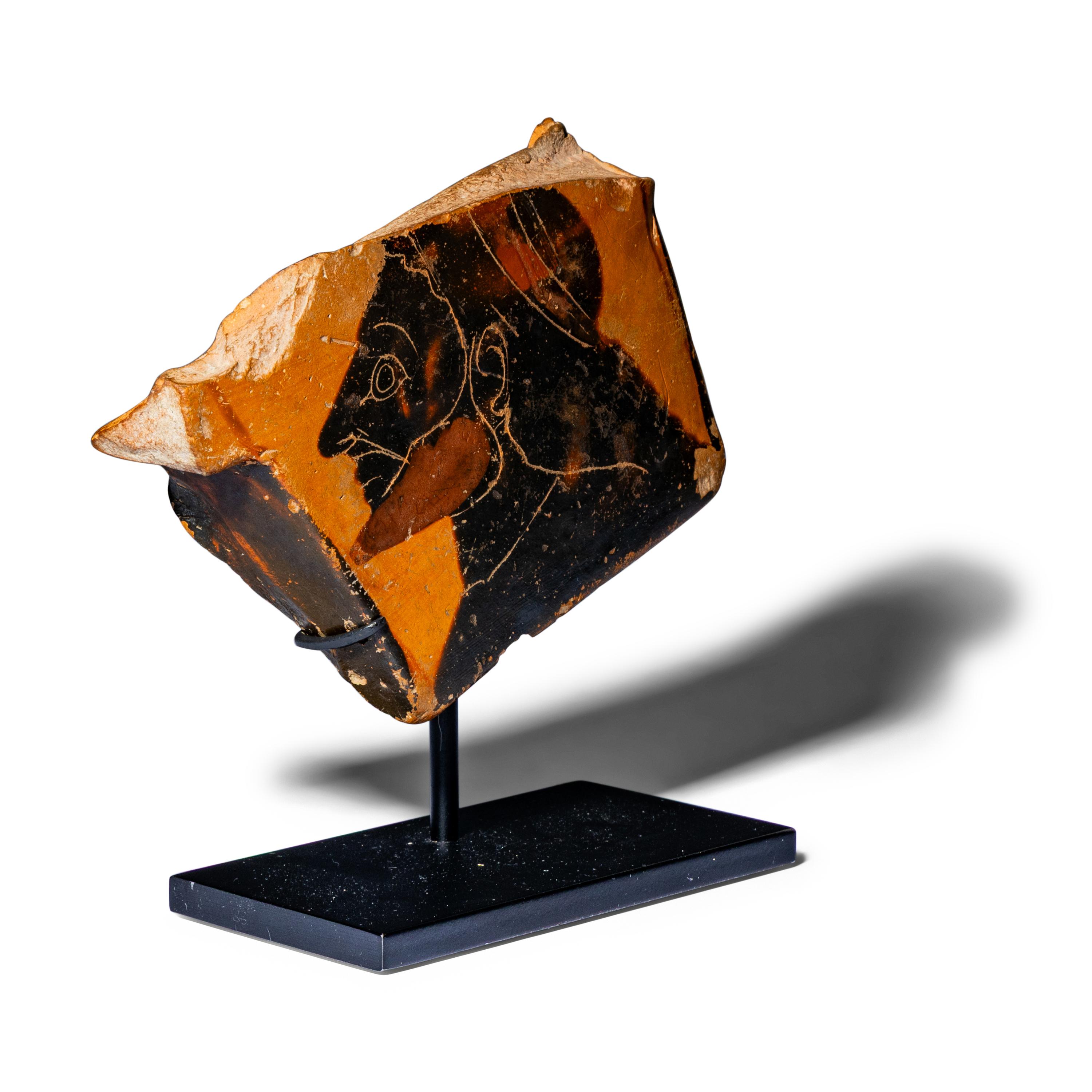 An Attic Black-Figured Krater Handle Fragment