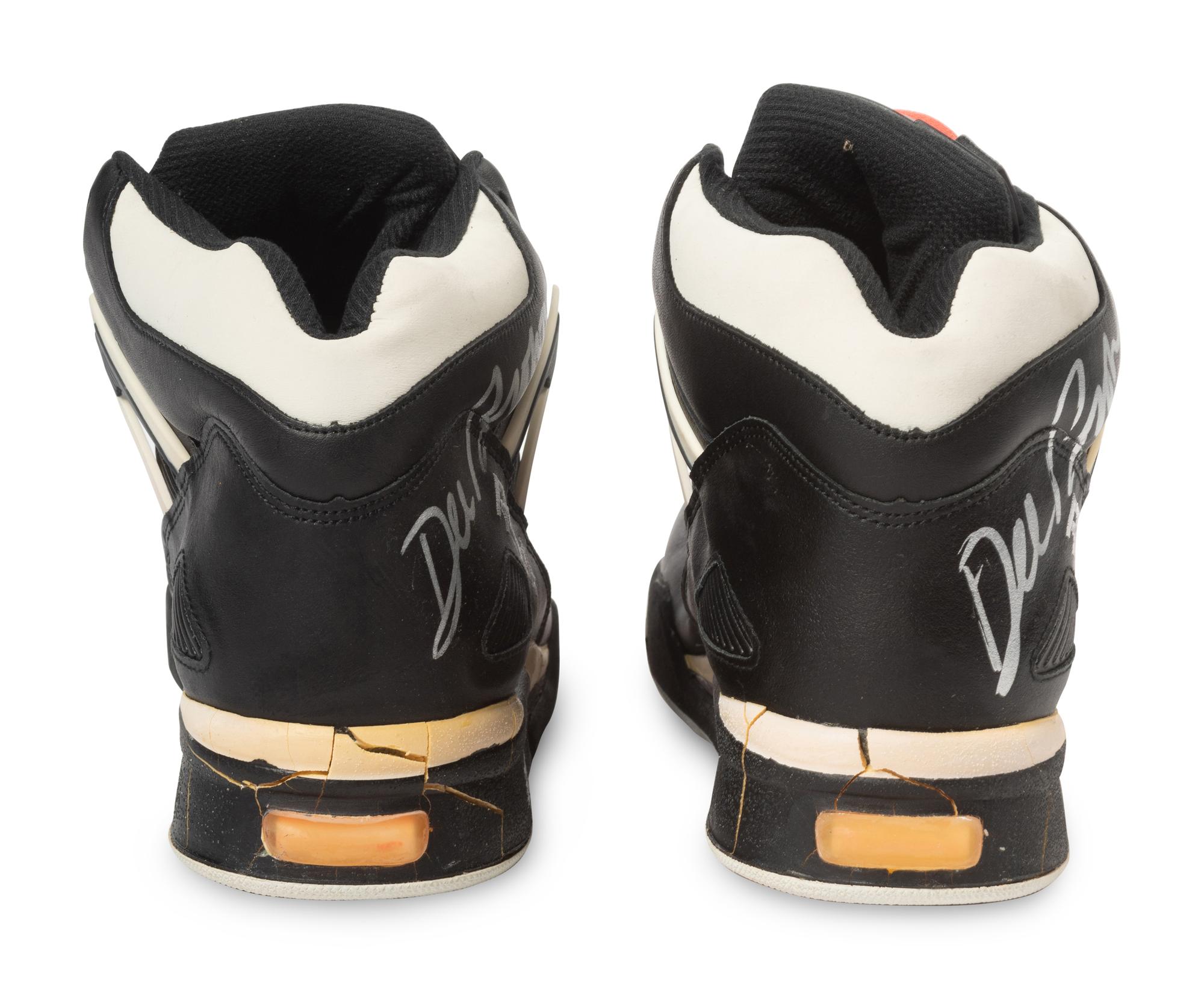 A Pair of Dee Brown Signed Autograph Game Issued Reebok Pump Basketball Shoes Presented to Sports Super Agent Steve Zucker,