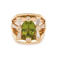PERIDOT AND DIAMOND RING