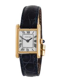 CARTIER NEW YORK, 18K YELLOW GOLD 'TANK' WATCH WITH AUDEMARS PIGUET MOVEMENT AND CARTIER DEPLOYANT BUCKLE