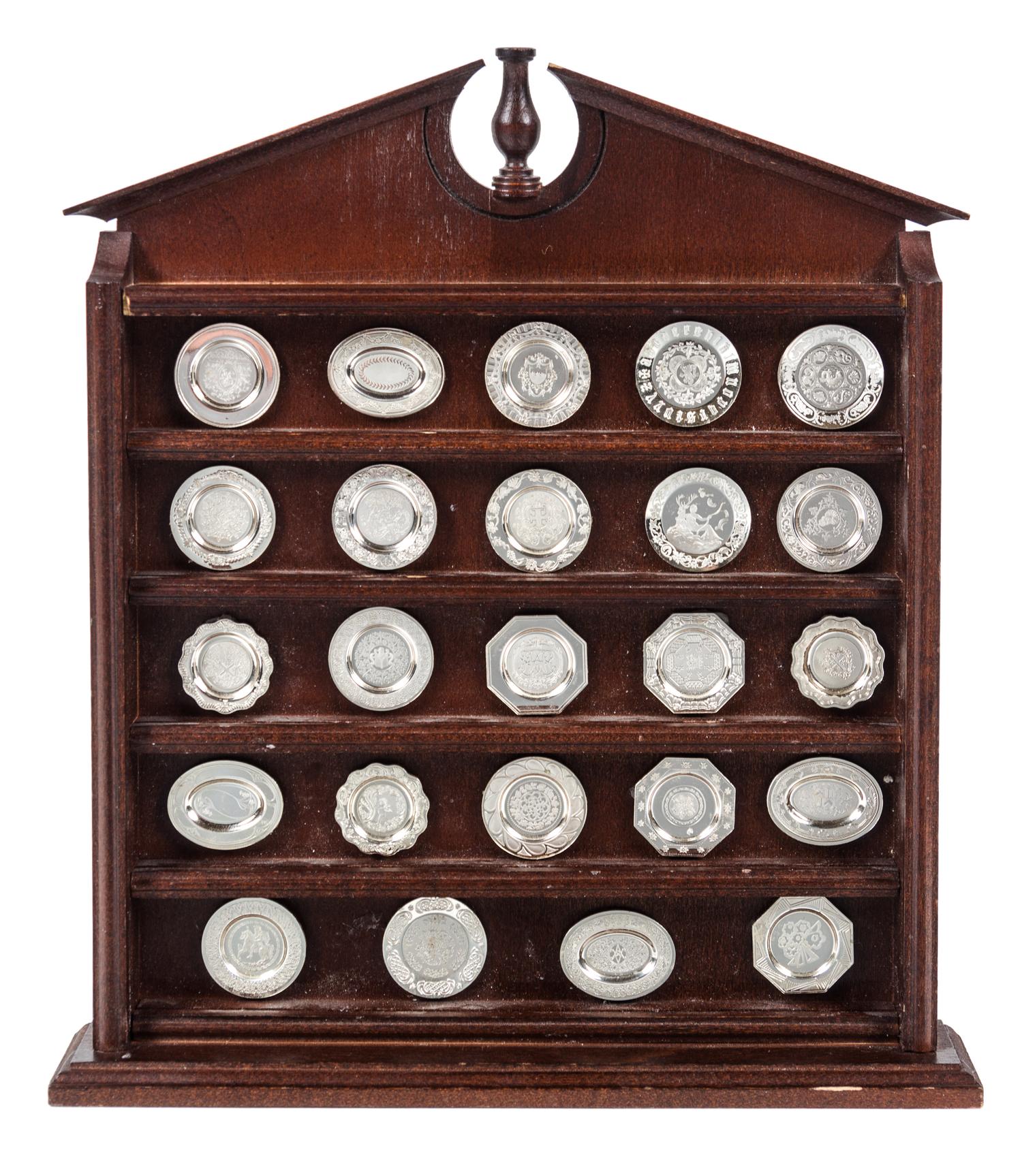 A Franklin Mint Collection of Silver Dishes Height 10 inches.