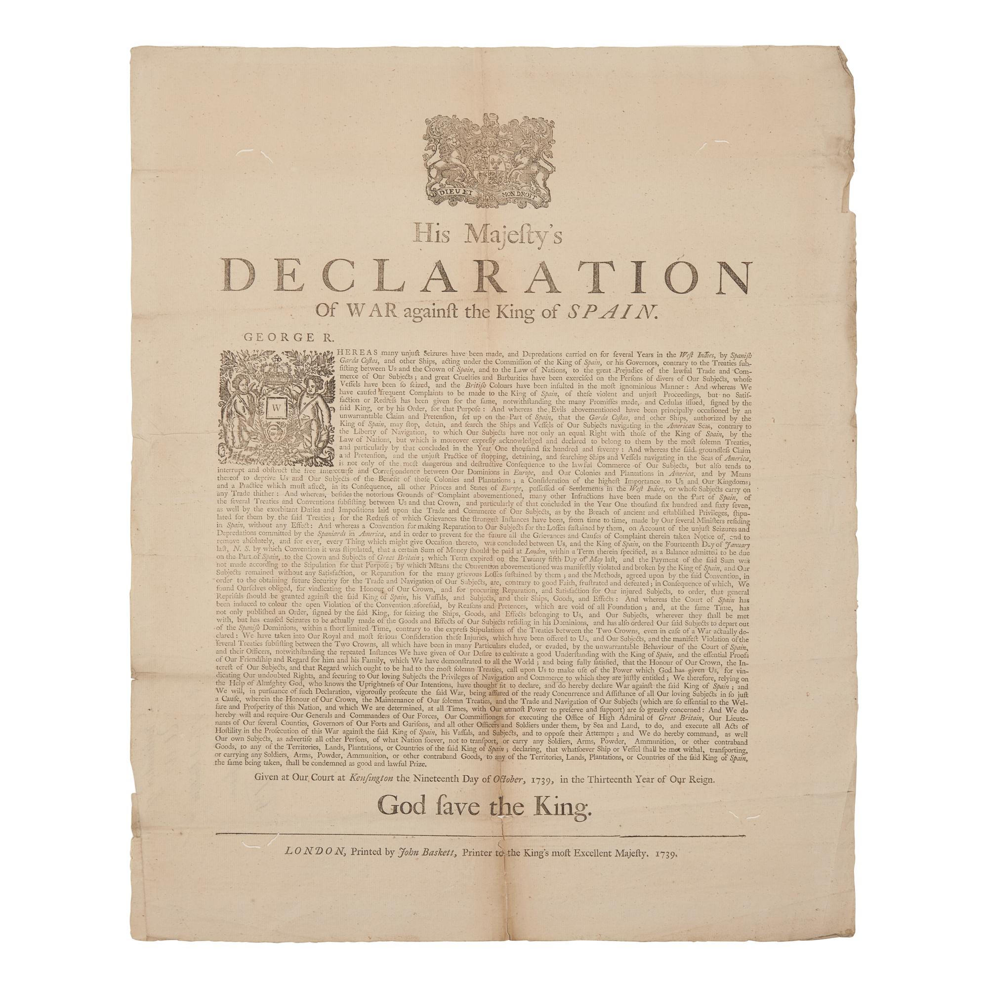 [Colonial America] The King of England Declares War Against Spain, Igniting the War of Jenkins' Ear