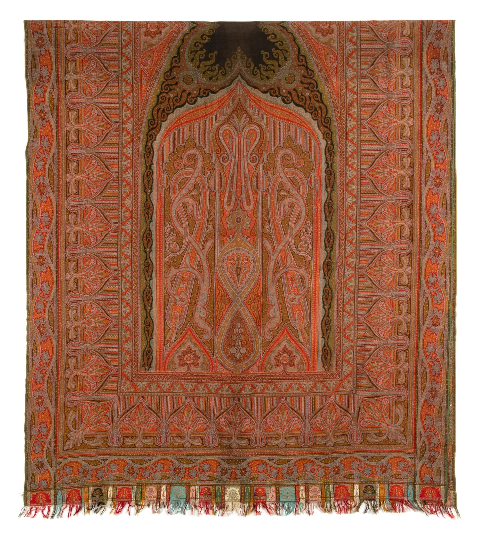 Herbert & Fils Woven Paisley Shawl with Woven Signature, 1855
