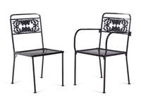 A Metal Garden Dining Table and Six Chairs
