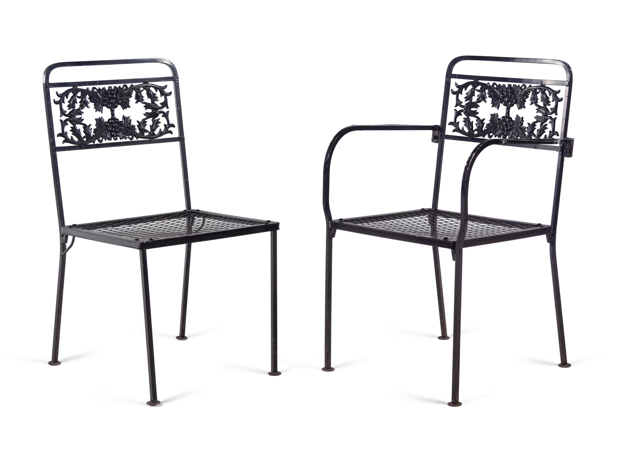 A Metal Garden Dining Table and Six Chairs
