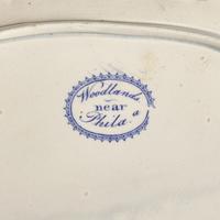 A Group of Staffordshire Historical Blue Upper Ferry Bridge Over the River Schuylkill River Transferware, Joseph Stubbs, Burslem, 1790-1829