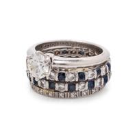TIFFANY & CO., DIAMOND RING AND ATTACHED BANDS