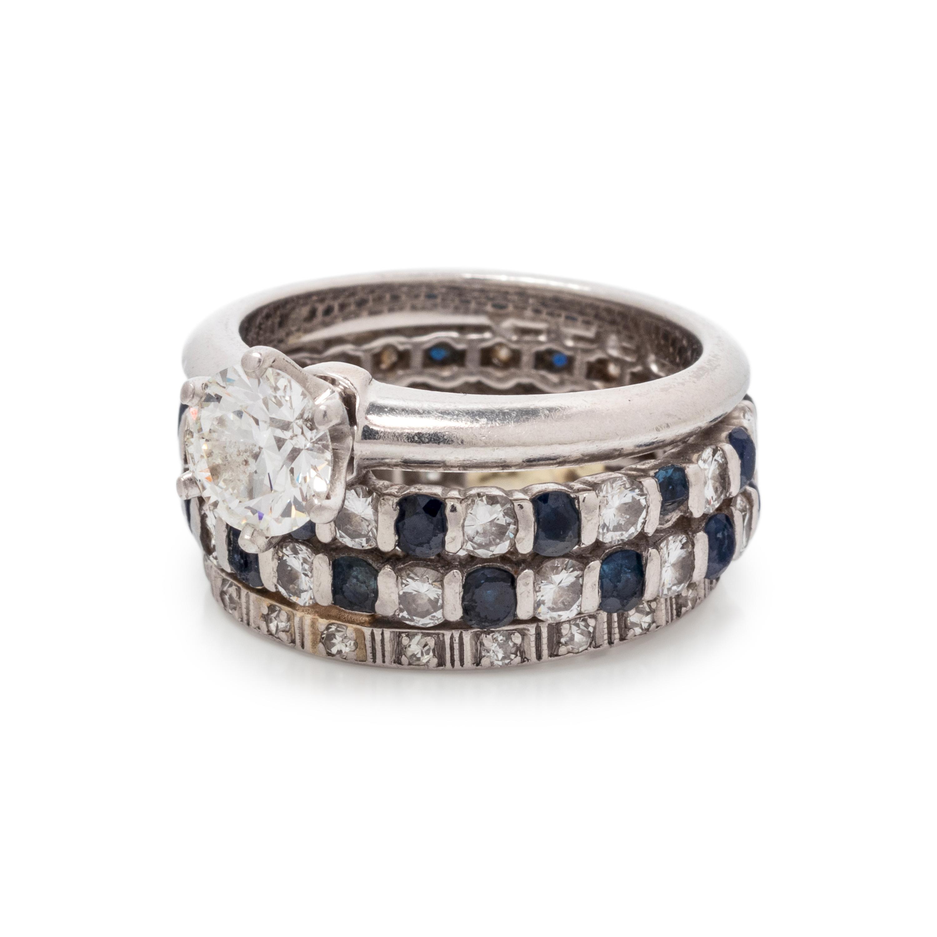 TIFFANY & CO., DIAMOND RING AND ATTACHED BANDS