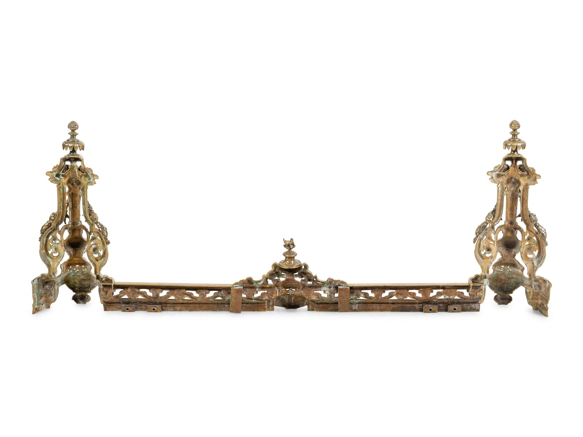 A Neoclassical Gilt Bronze Fireplace Fender