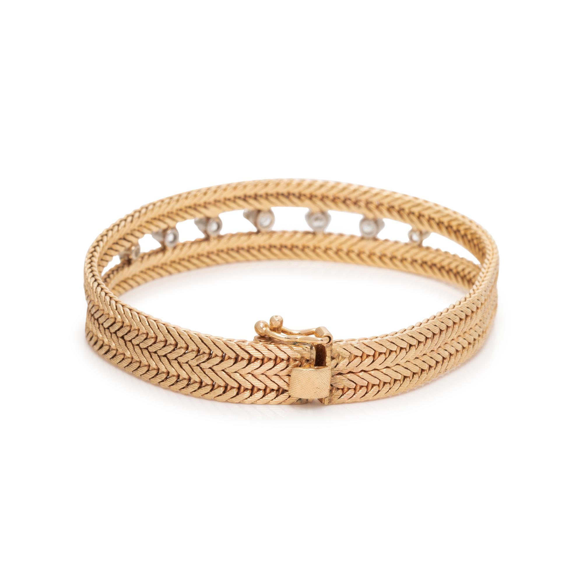 YELLOW GOLD AND DIAMOND BRACELET