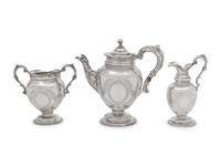 A Victorian Silver Three-Piece Tea Set