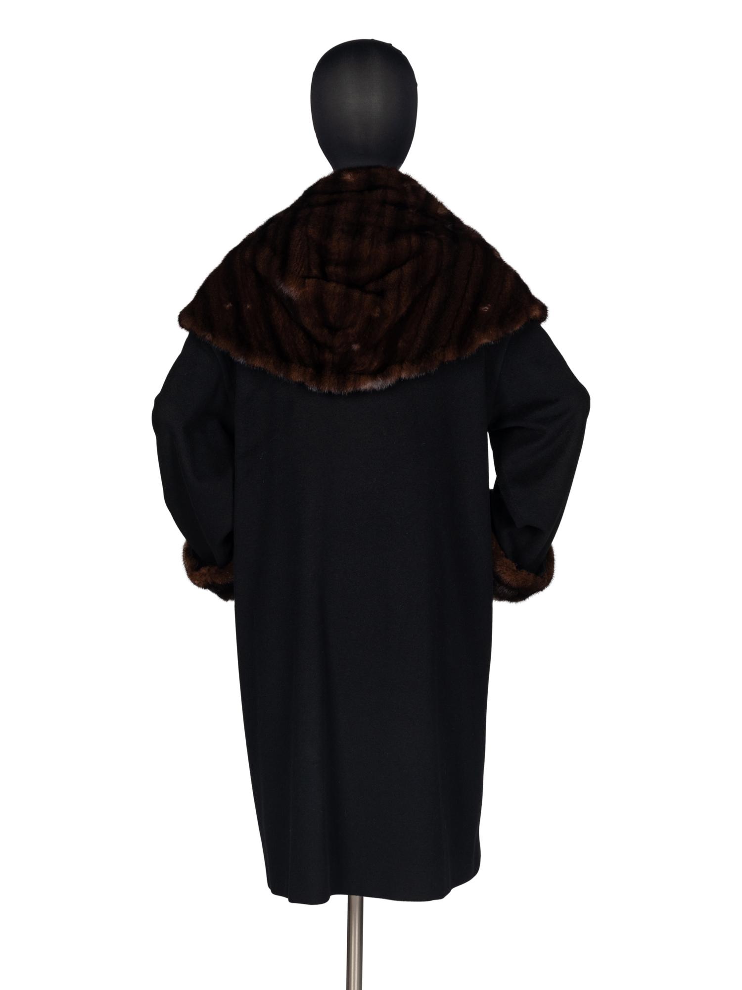 J. Mendel Wool Coat With Mink Trim