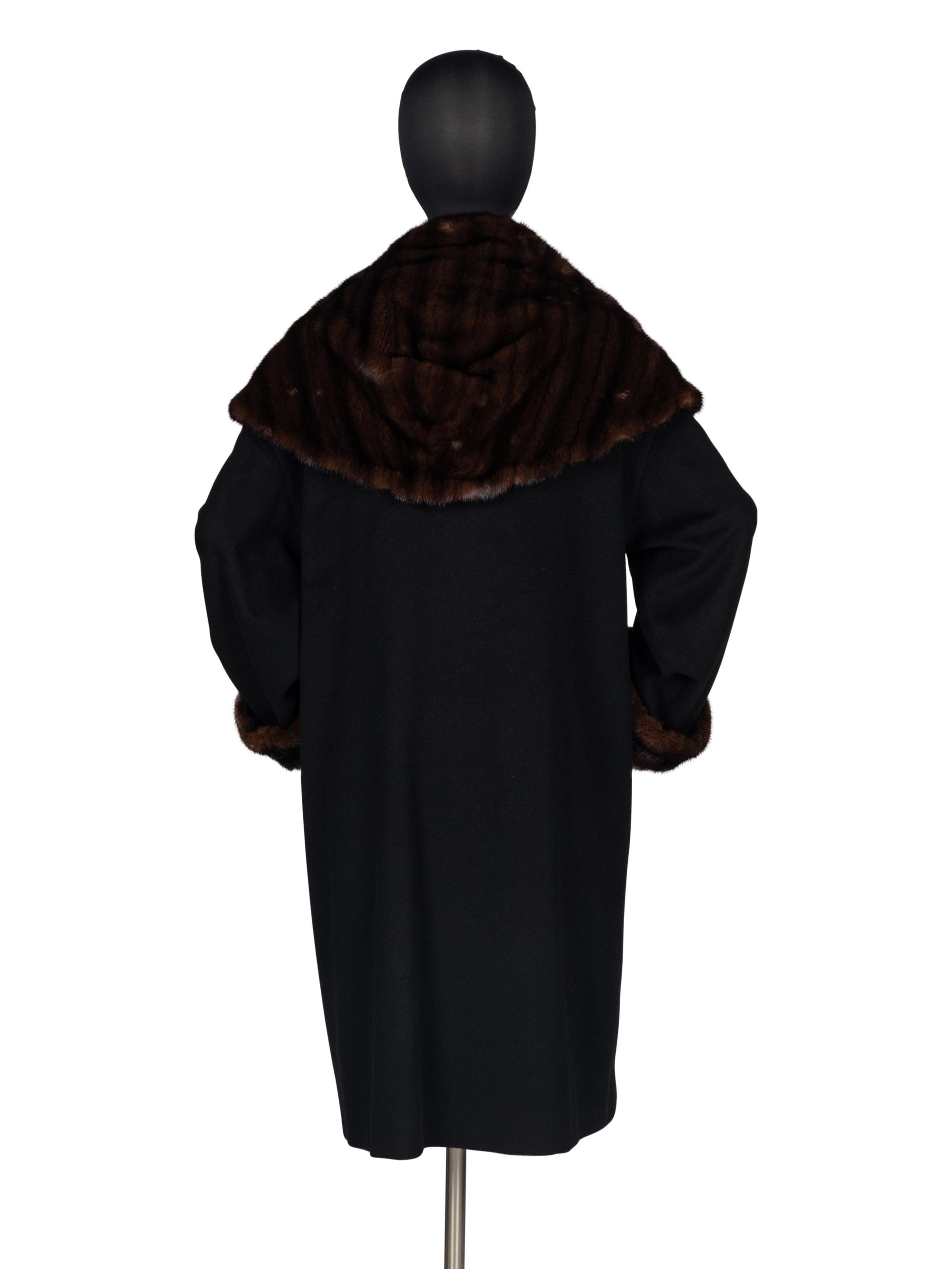 J. Mendel Wool Coat With Mink Trim