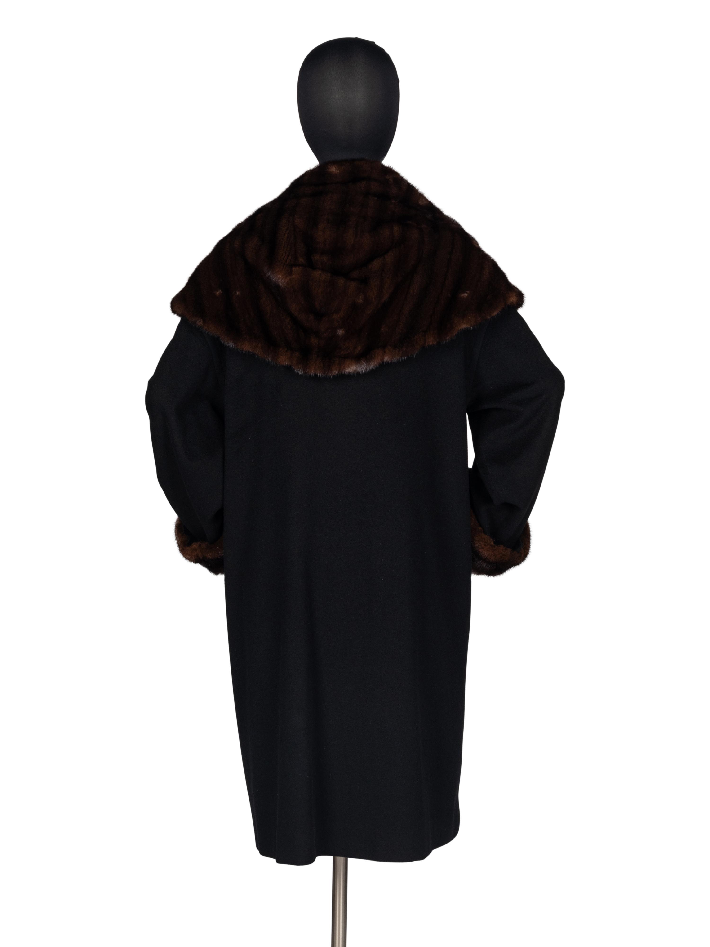 J. Mendel Wool Coat With Mink Trim