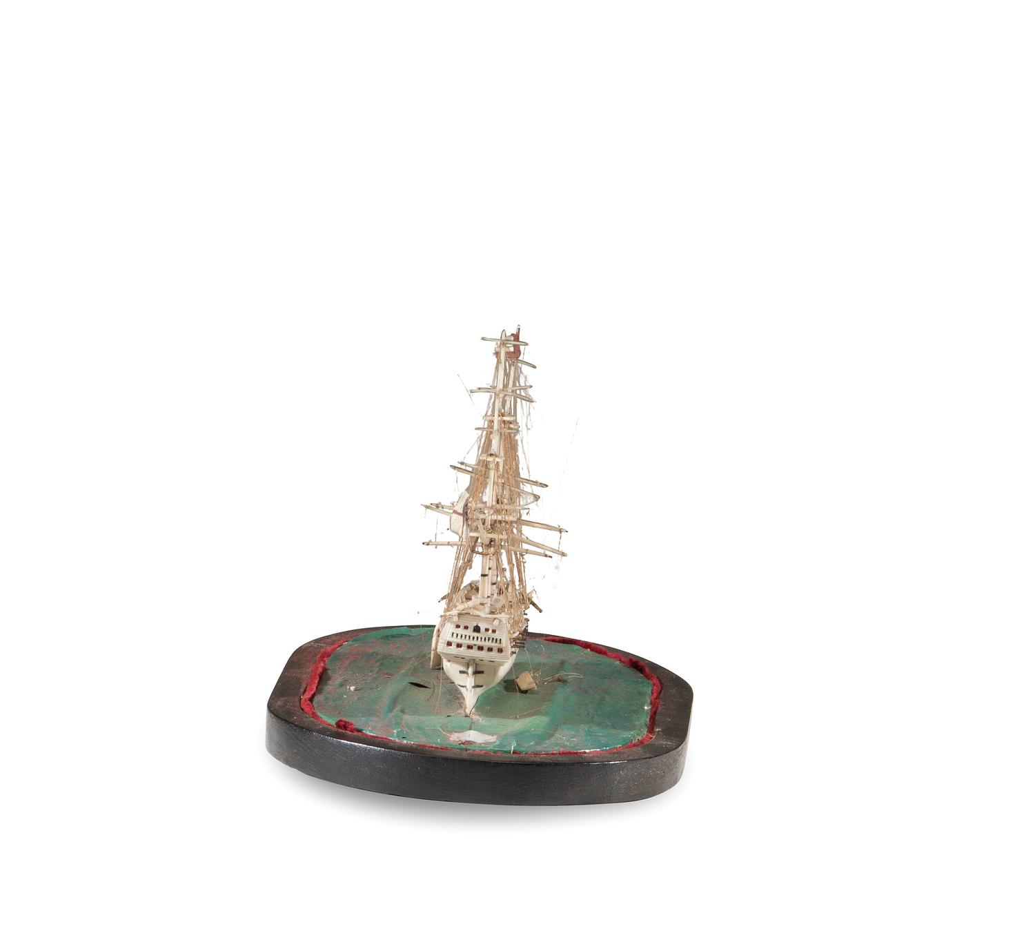 A French Prisoner of War Bone Model of a British Warship