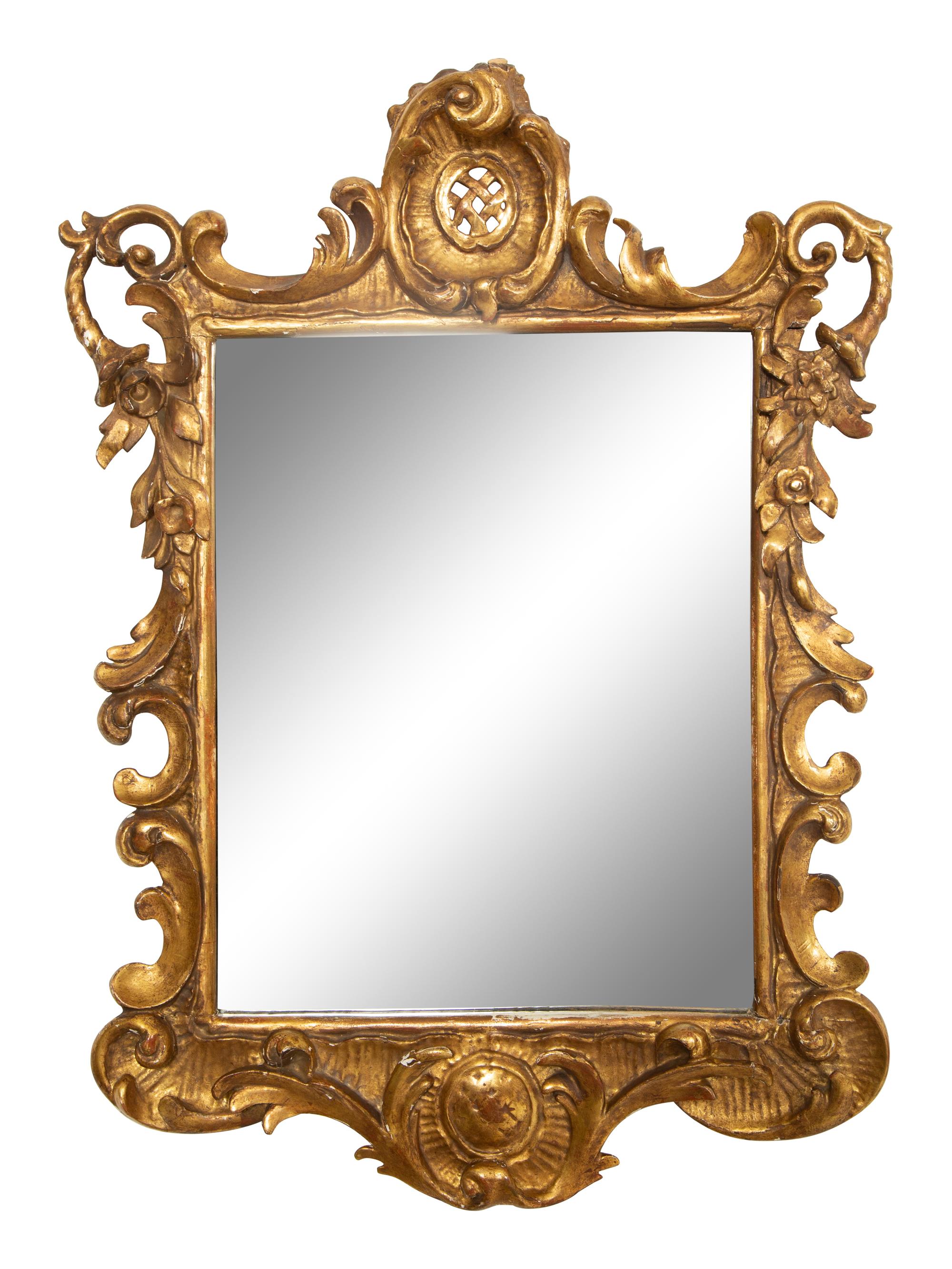 An Italian Rococo Style Giltwood Mirror