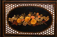 A Victorian Painted and Reticulated Four-Panel Screen