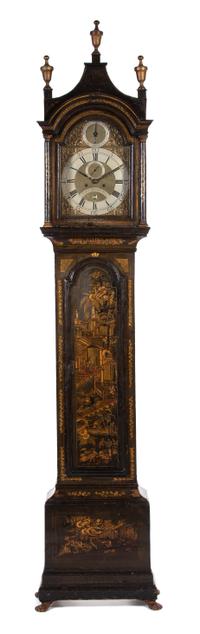 A George III Green-Japanned Longcase Clock