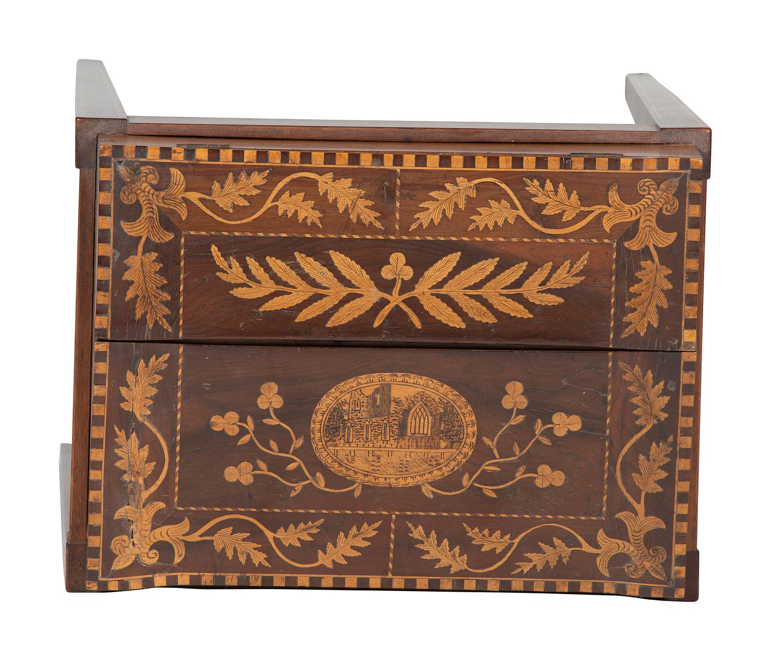 A Continental Inlaid Lap Desk on Stand