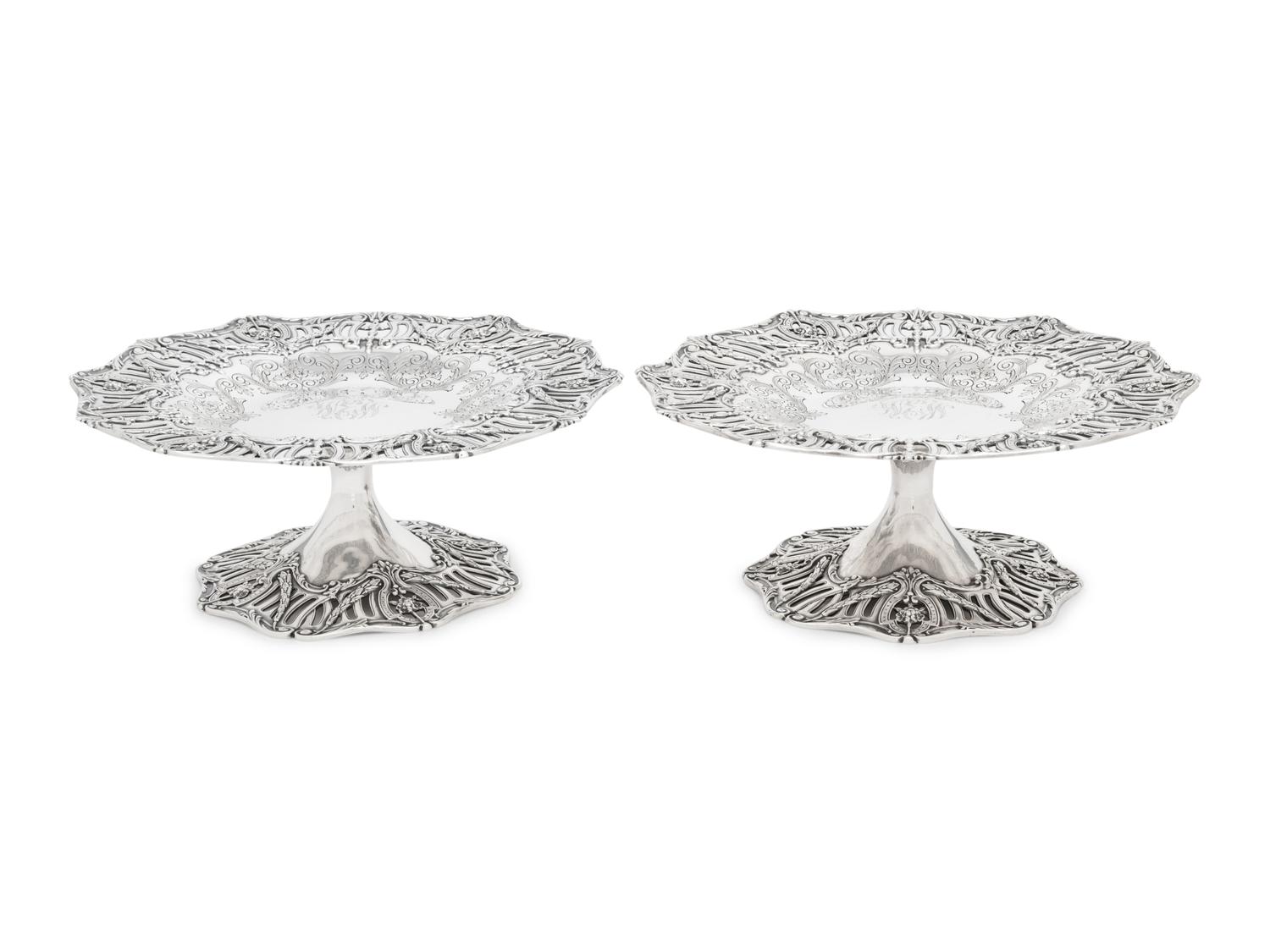 A Pair of American Silver Tazze