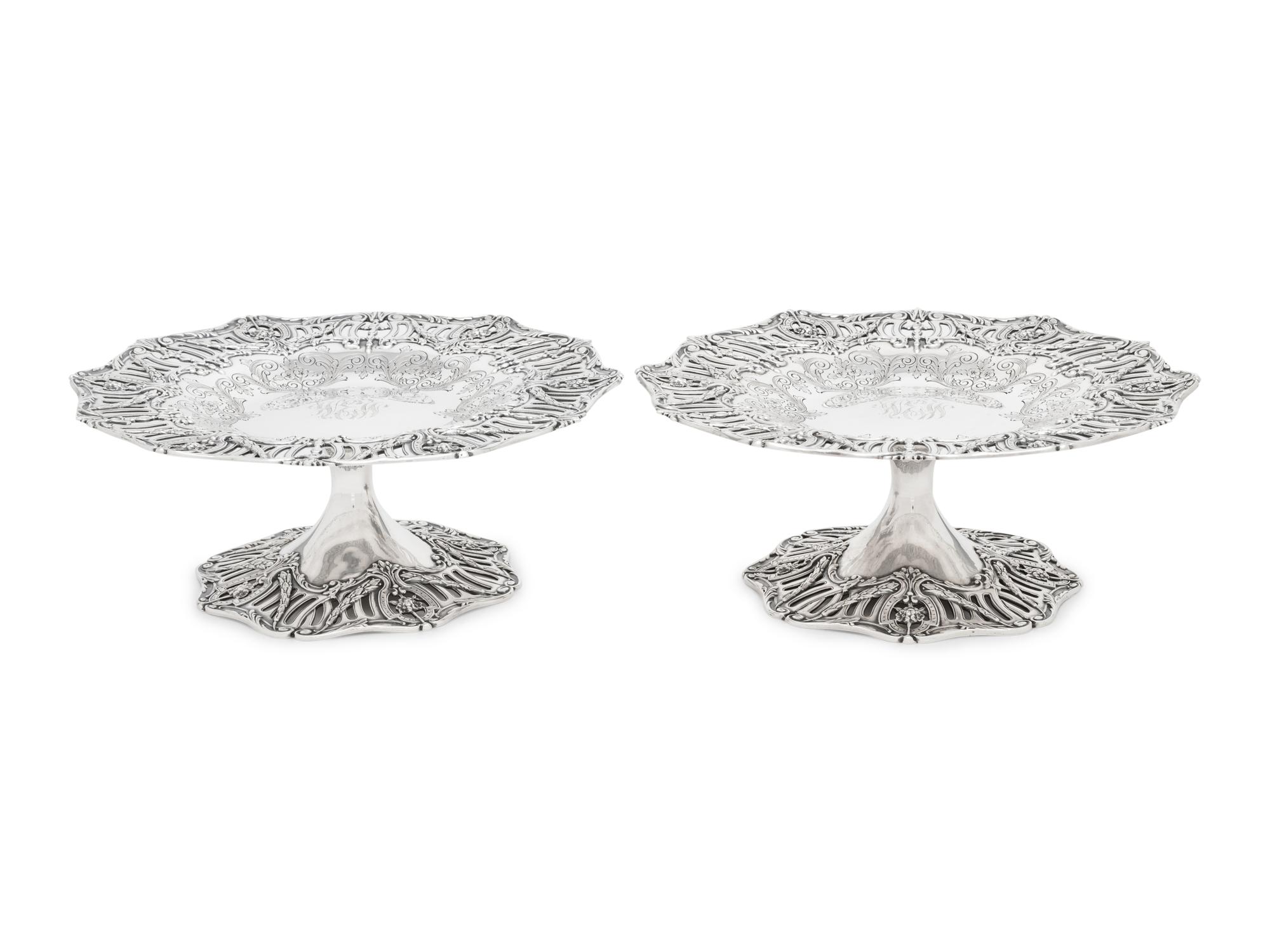 A Pair of American Silver Tazze