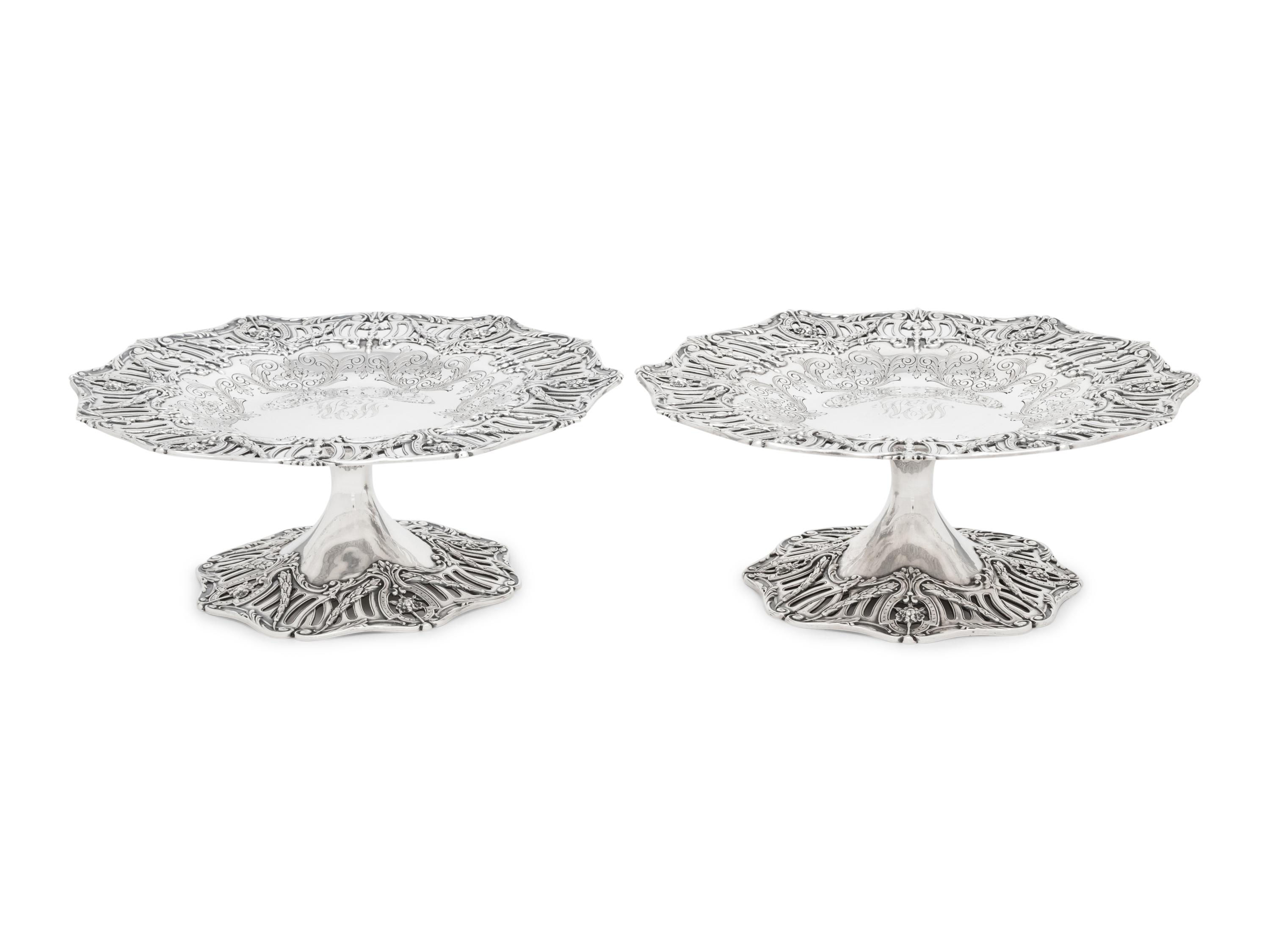 A Pair of American Silver Tazze