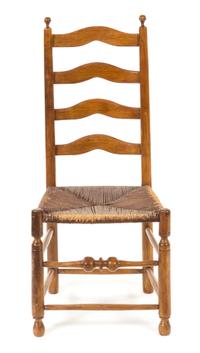 An American Ladder Back Side Chair Height 39 1/4 inches. — 19TH CENTURY