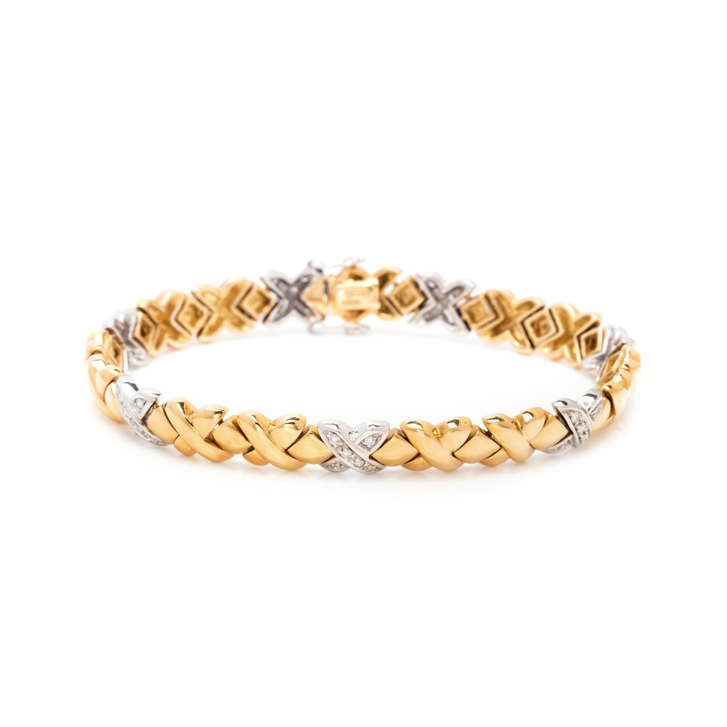 WEMPE, BICOLOR GOLD AND DIAMOND BRACELET