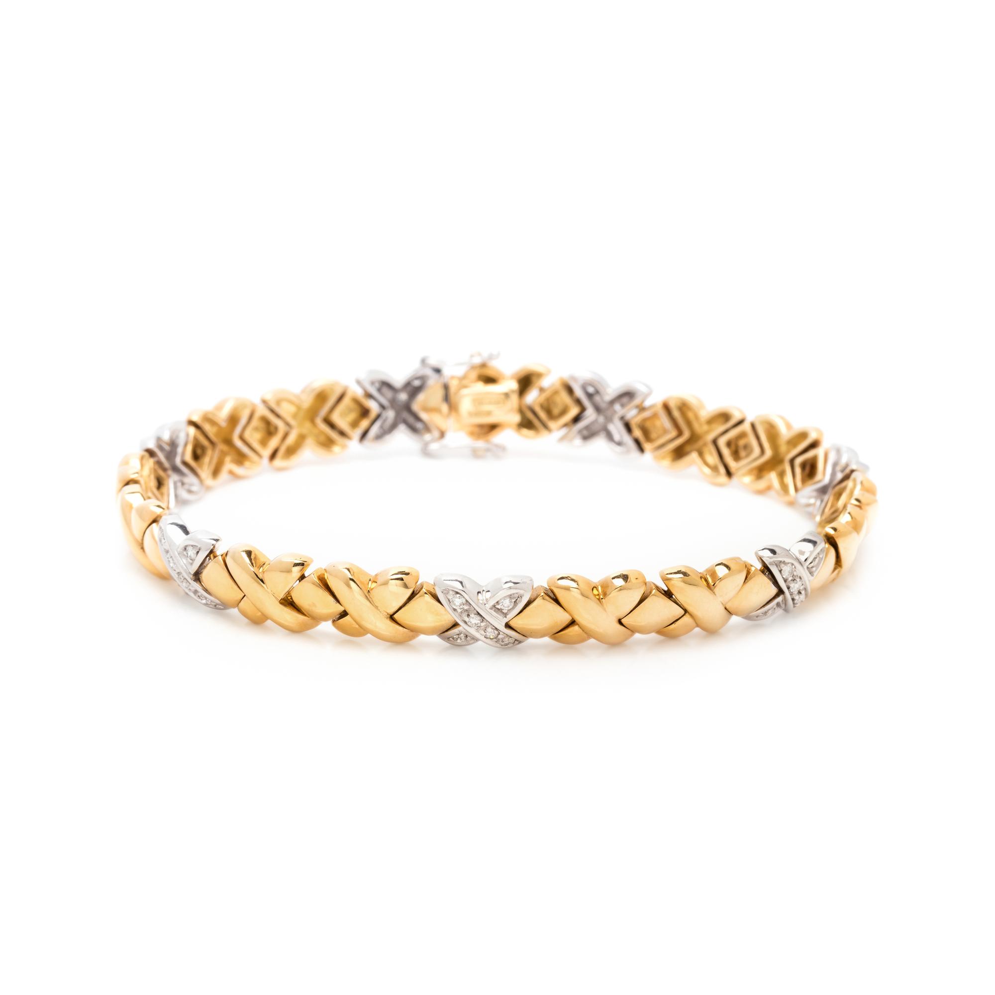 WEMPE, BICOLOR GOLD AND DIAMOND BRACELET